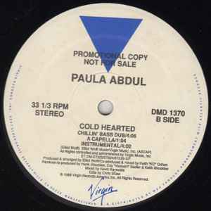 Paula Abdul - Cold Hearted - VG+ 12" Single Record 1988 Virgin USA Original Promo Vinyl - House / Synth-Pop - Shuga Records