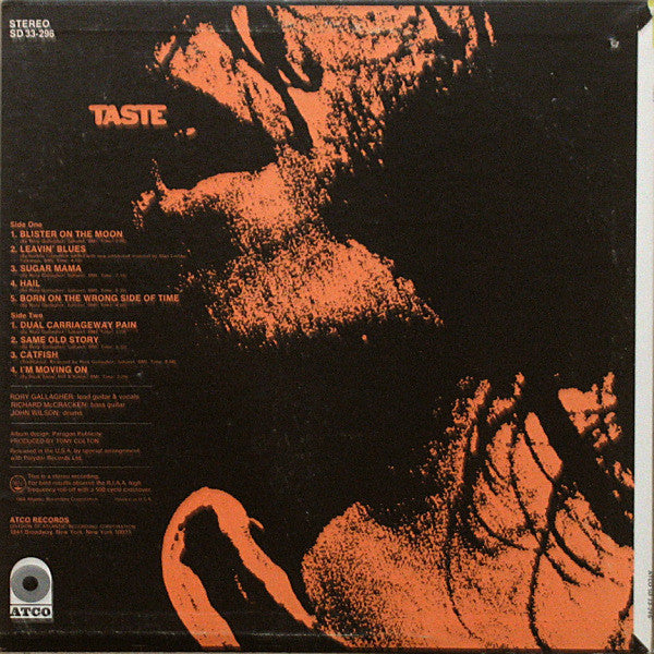 Taste - Taste - VG+ LP Record 1969 ATCO USA Original Vinyl - Hard Rock / Blues Rock