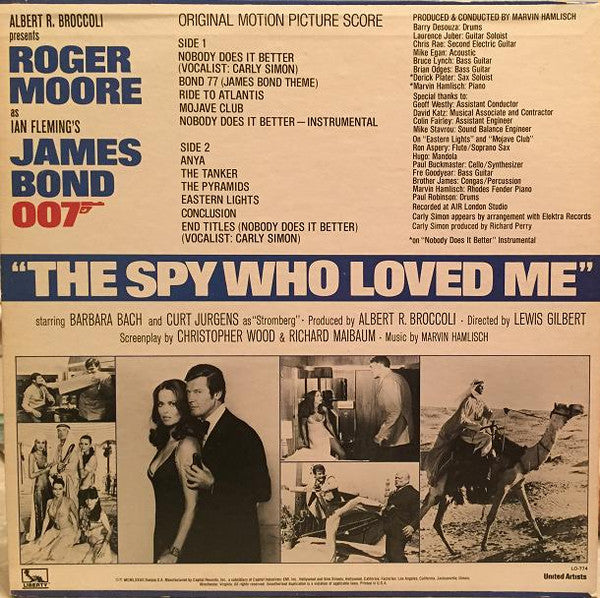 Marvin Hamlisch / 007 James Bond ‎– The Spy Who Loved Me Original Motion Picture (1977) - Mint- LP Record 1978 Liberty USA Vinyl - Soundtrack - Shuga Records