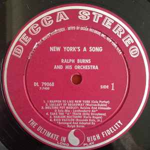 Ralph Burns - New York's A Song - VG+ LP Record 1960 Decca Stereo (Original Press With Book) USA Vinyl - Cool Jazz / Space-Age - Shuga Records