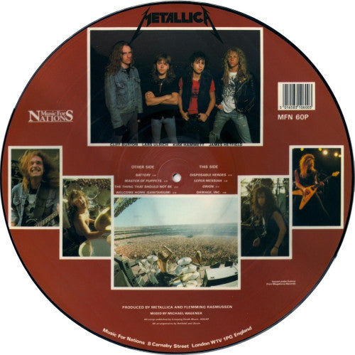 Metallica - Master Of Puppets - VG+ LP Record 1986 Music For Nations UK Picture Disc Vinyl - Rock / Thrash / Heavy Metal