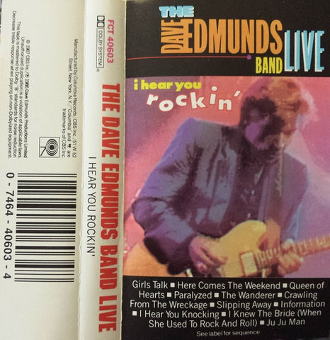 The Dave Edmunds Band Live - I Hear You Rockin' - Used Cassette 1987 Columbia Tape - Rock & Roll