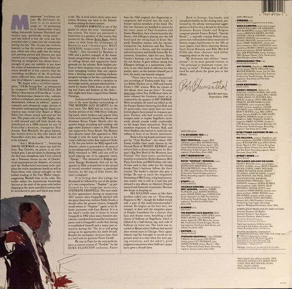 Various - Mainstream - Mint- LP Record 1986 Atlantic USA Vinyl - Jazz / Bop / Post Bop