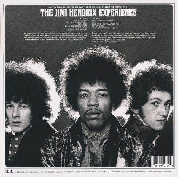 The Jimi Hendrix Experience - Are You Experienced (1967) - New LP Record 2014 Legacy Sony 180 gram Vinyl - Psychedelic Rock / Blues Rock - Shuga Records