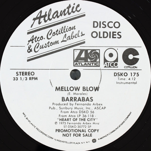 Barrabas - Desperately / Mellow Blow - Mint- 12" Single Record 1979 Atlantic ATCO Cotillion Promo Vinyl - Disco / Funk - Shuga Records