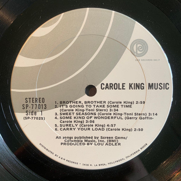 Carole King - Music - Mint- Stereo 1971 Ode USA Original Press Promo Gold Stamp Vinyl, Insert Sheet & Inner Sleeve - Pop Rock / Soft Rock / Folk Rock