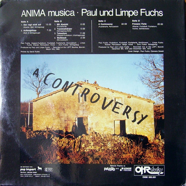 Anima - Der Regt Mich Auf / A Controversy - Mint- 2 LP Record 1982 Ohr Germany Vinyl - Jazz / Free Improvisation / Experimental / Electronic