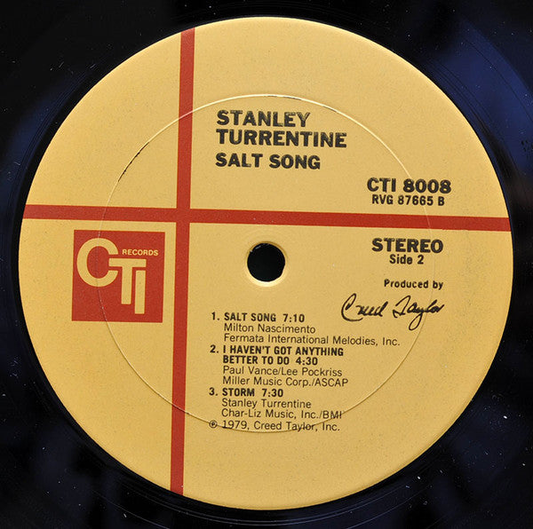 Stanley Turrentine - Salt Song (1971) - VG+ LP Record 1979 CTI USA Vinyl - Jazz / Hard Bop / Soul-Jazz - Shuga Records