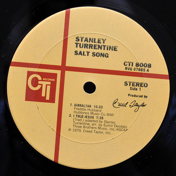 Stanley Turrentine - Salt Song (1971) - VG+ LP Record 1979 CTI USA Vinyl - Jazz / Hard Bop / Soul-Jazz - Shuga Records