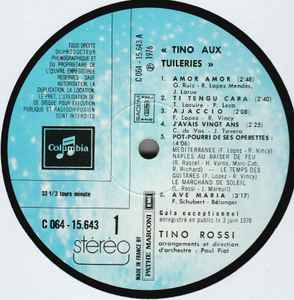 Tino Rossi - Tino Aux Tuileries (Gala Exceptionnel Enregistré En Public Le 3 Juin 1976) - VG+ LP Record 1976 EMI Columbia France Vinyl - Pop / French Chanson - Shuga Records