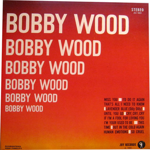 Bobby Wood - Bobby Wood - VG LP Record 1964 Joy USA Stereo Vinyl - Country / Rockabilly - Shuga Records