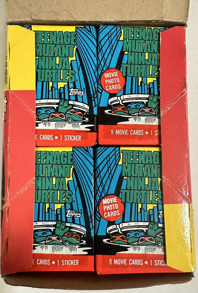 (1) One Pack - New 1990 Topps TMNT Teenage Mutant Ninja Turtles Movie Series 1 - 9 Cards & 1 Sticker - Shuga Records