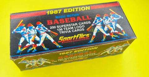 New Vintage - Full Set 1987 SPORTFLICS 3D MLB Baseball Trading Cards - 200 Cards & 136 Magic Motion Team Logo Trivia Cards