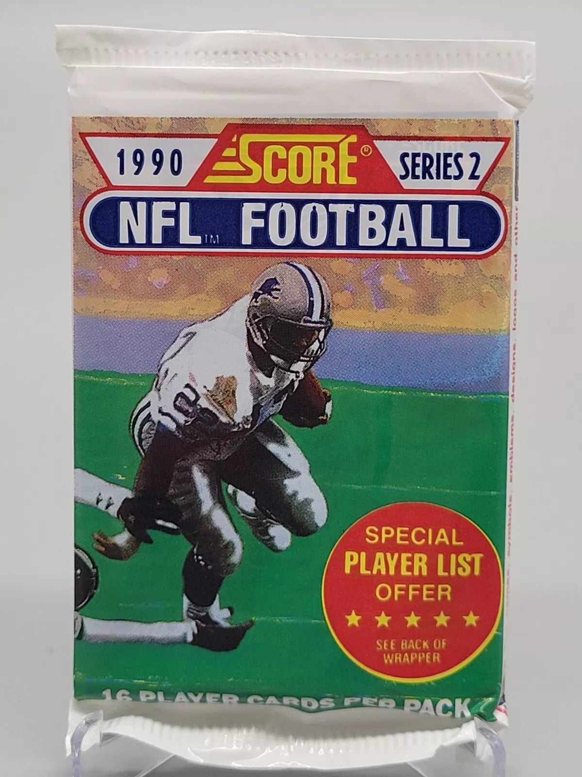 (1) One Pack - 1990 SCORE Series 2 NFL Football Trading Card Game - 16 Cards