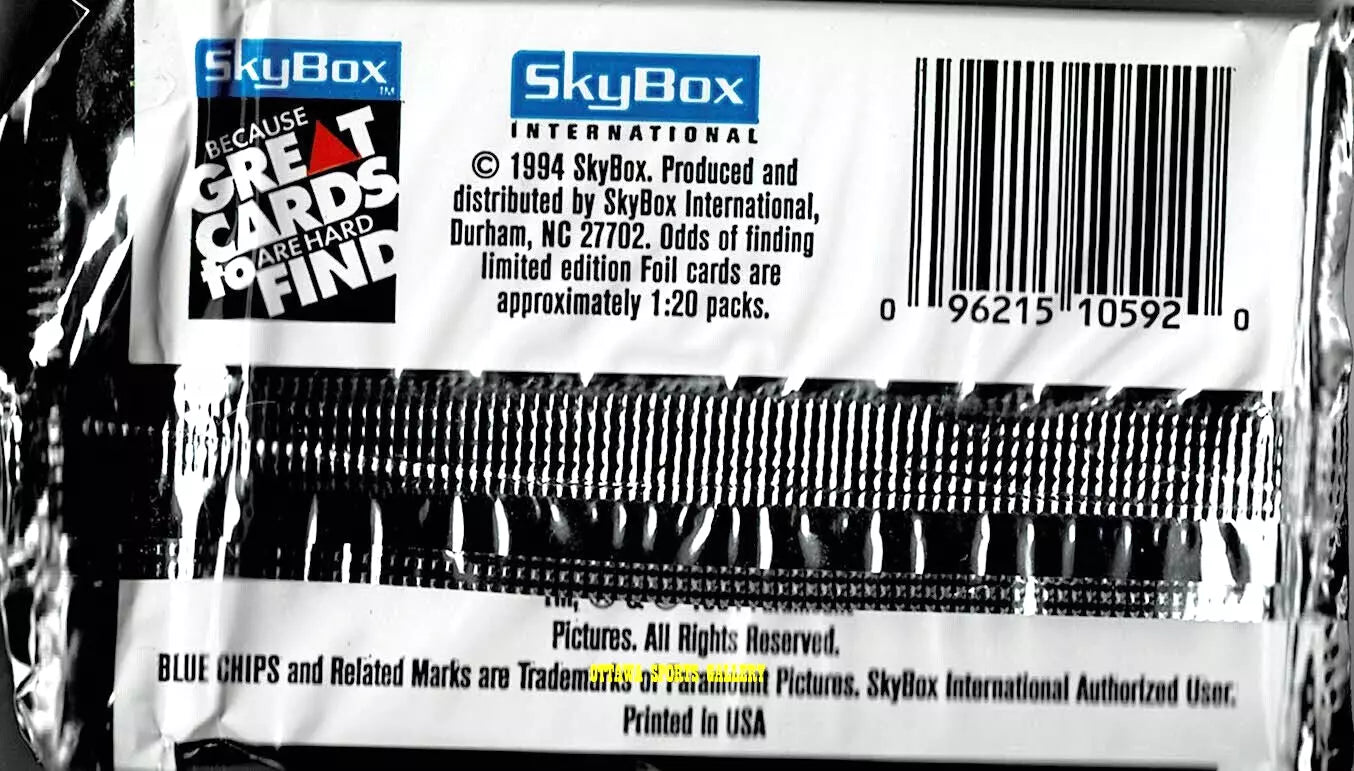 (1) One Pack - 1994 SKYBOX Blue Chips NBA Hit Movie Basketball Trading Card - 8 Cards - Shuga Records