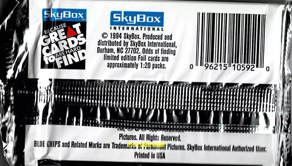 (1) One Pack - 1994 SKYBOX Blue Chips NBA Hit Movie Basketball Trading Card - 8 Cards