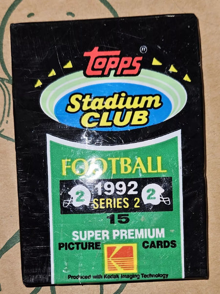 (1) One Pack - 1992 TOPPS Stadium Club Series 2 NFL Football Trading Card - 15 Cards - Shuga Records