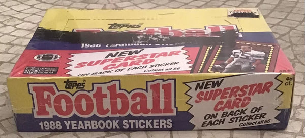 (1) One Pack - 1988 TOPPS Mini NFL Football Yearbook Stickers Trading Card - 5 Cards - Shuga Records