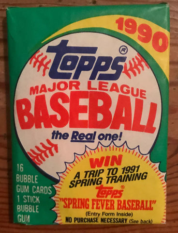 (1) One Pack - New Sealed Topps 1990 MLB Baseball Trading Card Pack - 16 Cards