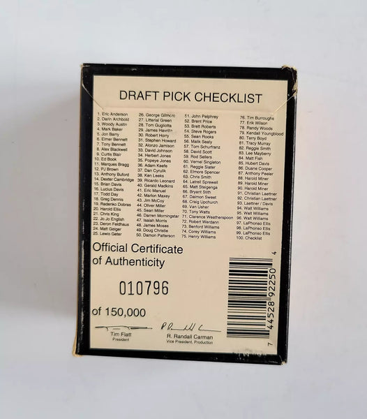 FRONT ROW Basketball 1992 Draft Picks Card Set - 100 Cards & Numbered