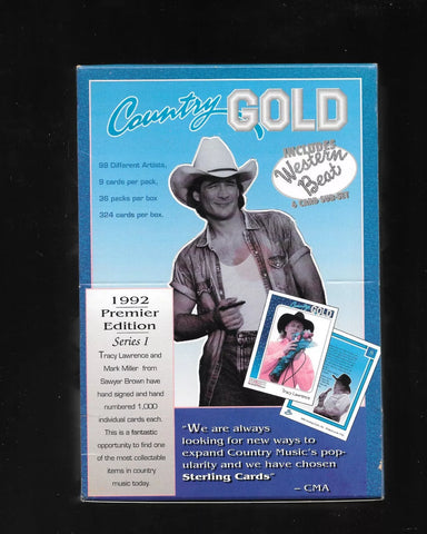 (1) One Pack - 1992 CMA STERLING Country Gold Trading Card Music - 9 Cards - Shuga Records