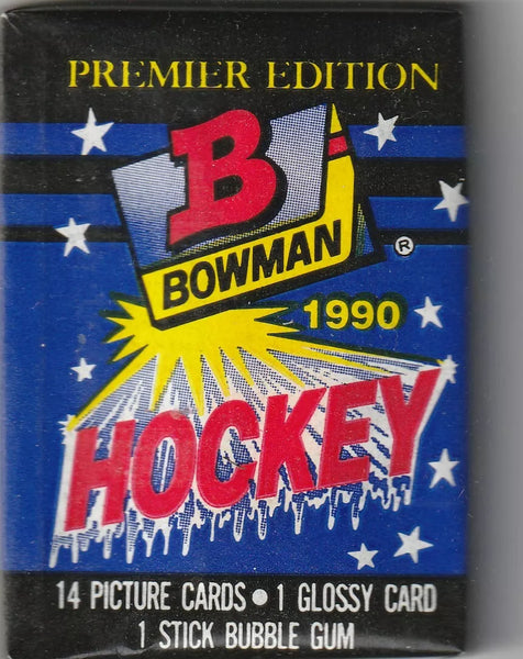 (1) One Pack - 1990 Topps Bowman Hockey NHL Trading Card - 15 Cards