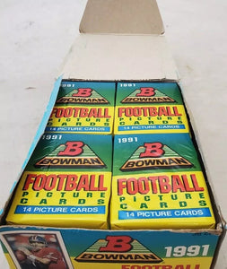 (1) One Pack - 1991 TOPPS Bowman NFL Football Trading Card - 14 Cards