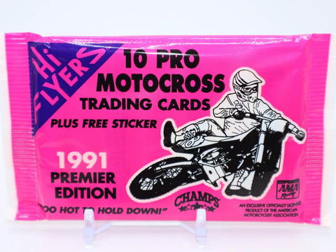 (1) One Pack - 1991 CHAMPS Top Pro Hi Flyers Motocross Motorcycle Trading Card - 10 Cards - Shuga Records