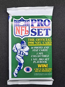 (1) One Pack - 1990 PRO SET NFL Football Trading Card - 14 Cards - Shuga Records