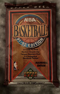 (1) One Pack - 1991-1992 Upper Deck NBA Basketball Trading Card - 12 Cards - Shuga Records