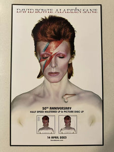 David Bowie - Aladdin Sane - 50th Anniversary Album Promo Poster - 11" x 17"