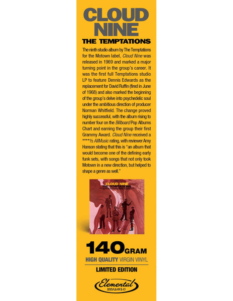 The Temptations - Cloud Nine (1969) - New LP Record 2024 Elemental Music Vinyl - Soul / Funk / Psychedelic