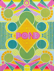 Pond - The Independent Theatre San Francisco - 18" x 24" Starman Press Screen Print Poster (Green / Pink) - p0328-1 - Shuga Records