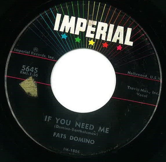 Fats Domino ‎– If You Need Me / Country Boy VG+ 7" Single 45rpm 1960 Imperial USA - Rock