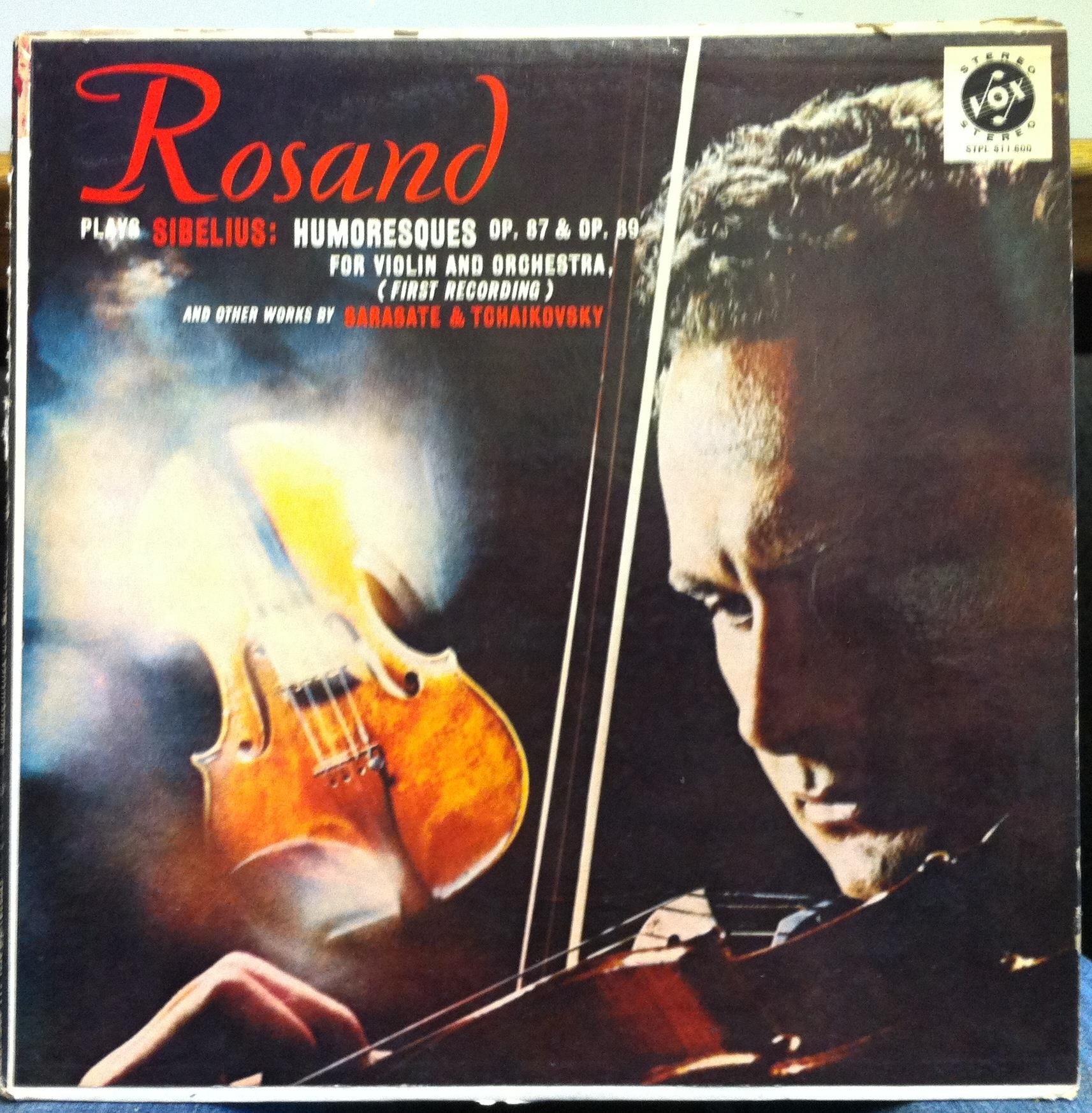 AARON ROSAND sibelius humoresques violin LP VG STPL 511.600 VOX