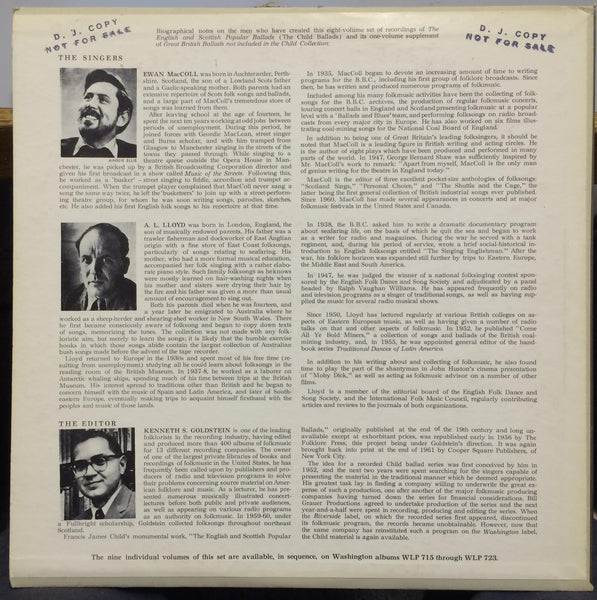 EWAN MACCOLL & A. L. LLOYD the english & scottish popular ballads vol 8 LP VG+ - Shuga Records