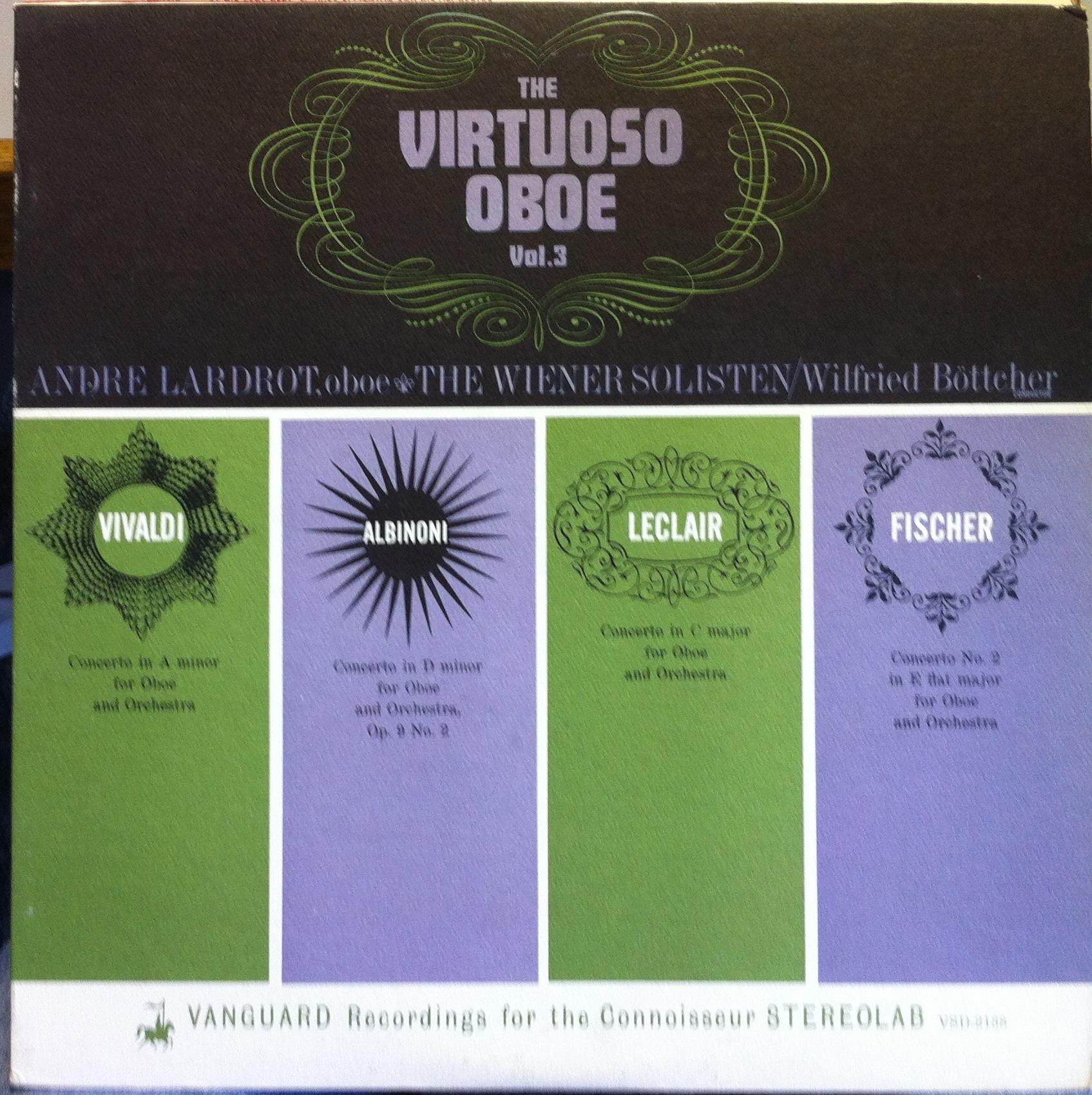 Andre Lardrot Wilfried Bottcher - Virtuoso Oboe Vol 3 LP Mint- VSD 2138 Vinyl - Shuga Records