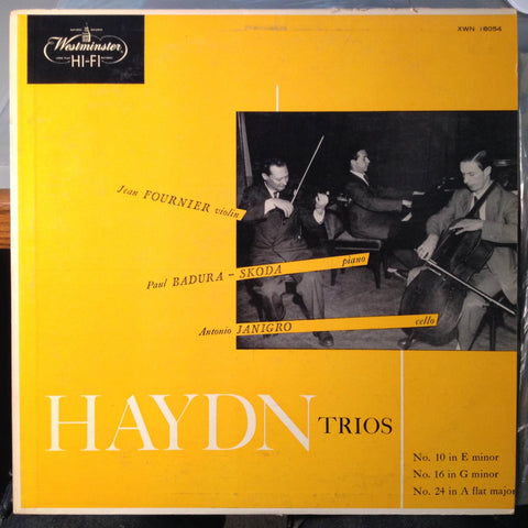 Fournier / Janigro / Skoda - Haydn Trio 10,16,24 LP VG+ XWN 18054 Westminster - Shuga Records