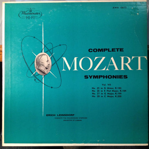 Erich Leinsdorf - Mozart Symphony No 25,26,27,28 LP VG+ XWN 18675 Westminster - Shuga Records