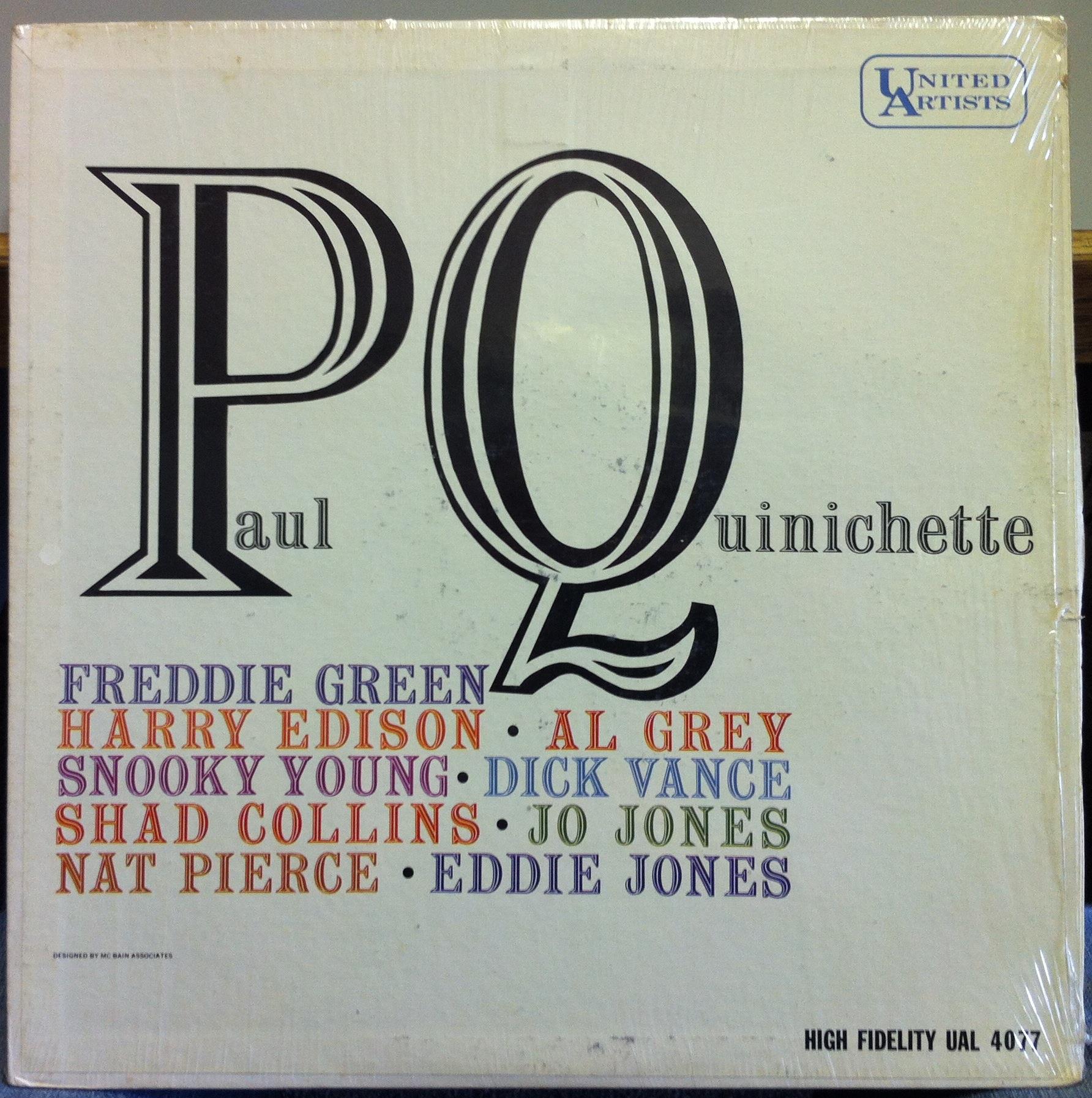 Paul Quinichette - S/T LP VG+ UAL 4077 USA Mono 1st Jazz 1960