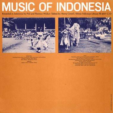 Unknown Artist ‎– Music Of Indonesia - Mint- Lp Record 1961 Ethnic Folkways USA Vinyl & Booklet - World / Gamelan / Field Recording