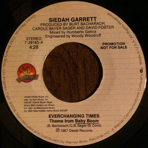 Siedah Garrett ‎– Everchanging Times - MInt- 45rpm PROMO 1987 USA Qwest Records - Electronic / Hip Hop - Shuga Records