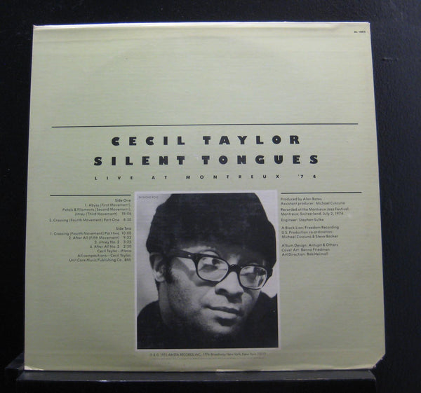 Cecil Taylor - Silent Tongues Live At Montreux '74 LP Mint- AL 1005 Vinyl Record - Shuga Records