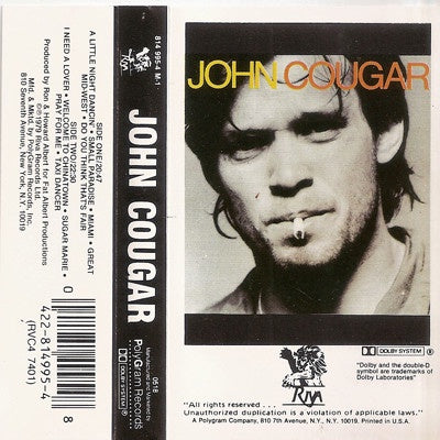 John Cougar Mellencamp ‎– John Cougar - Used Cassette Tape Riva USA - Blues  Rock