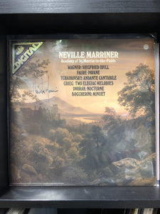 Signed Autographed by Neville Marriner - Wagner / Fauré / Tchaikovsky / Grieg / Dvořák / Boccherini - VG+ LP Record 1980 Angel USA Vinyl - Classical