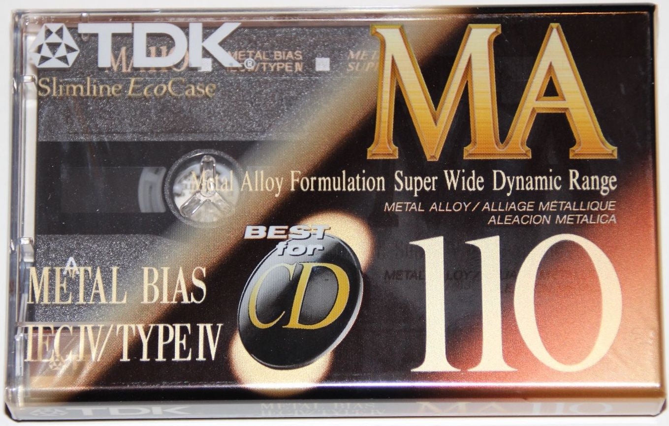 New Sealed TDK MA110 Metal Biased Metal Alloy 110 Minutes Cassette Tape