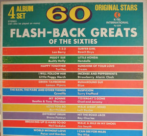 Buddy Holly/The Beatles/Beach Boys/James Brown & Various - 60 Flash-Back Greats Of The Sixties - VG Stereo 4 Lp Set 1972 USA - Rock/Pop/Soul/Funk - Shuga Records