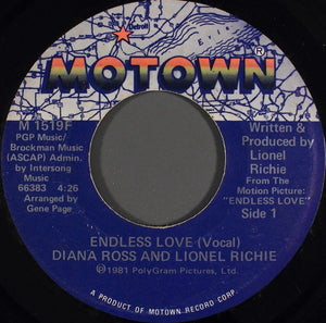Diana Ross & Lionel Richie ‎– Endless Love - VG+ 45rpm 1981 USA - Soul