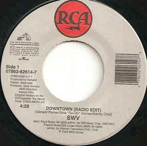 SWV ‎– Downtown / Right Here/Human Nature - M- 7" Single 45RPM 1993 RCA USA - Hip Hop / RnB - Shuga Records