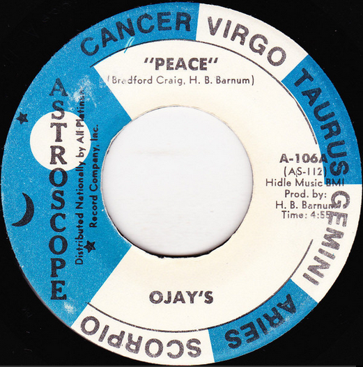 Ojay's ‎– Peace / Wisdom Of A Child - VG 7" Single 45rpm 1972 Astroscope USA - Funk / Soul - Shuga Records